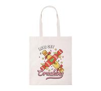 Taylor Brown Lets get cracking christmas xmas festive novelty comedy humour joke silly tote bag cotton shopper shopping bags reusable