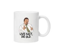 Taylor Brown Live Fast David Brent, Meme Novelty British Comedy Humour Silly Mug Drinking Cup Tea and Coffee Cups Cute Mug Aesthetic Fun Funny Pretty