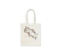 Taylor Brown Lying down eepy cat tote bag reusable shopping bag cotton shopper, meme novelty silly humerous fun joke cats kitten