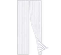 Taylor & Brown Magnetic Fly Insect Screen Door Screen Polyester Mesh Curtain Auto Snap Closure Fits Door Up to 90 x 210cm - White