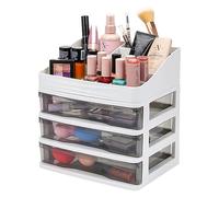 Taylor & Brown Make Up Organiser Storage Drawers Large Cosmetic Organisers 13 Compartments 3 Transparent Drawers Separate Top Dressing Table Dust-proof Waterproof Storage for Bedroom Bathroom