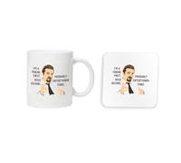 Taylor Brown Meme Text David Brent, Sitcom British Humour Comdedy Novelty Silly Mug and Coaster Drinking Set Tea and Coffee Set Cute Mug and Coaster Aesthetic Fun Funny Pretty
