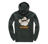 Taylor Brown Meowdy Cowboy Cat Funny Animal Animals Unisex Funny Kids Hoodie Jumper Forest Green