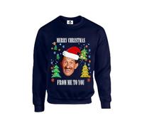 Taylor Brown Merry christmas from me to you chuckle brothers meme Unisex Funny Adults Sweatshirt Jumper Navy