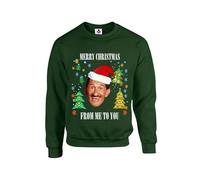 Taylor Brown Merry christmas from me to you chuckle brothers meme Unisex Funny Adults Sweatshirt Jumper Forest Green