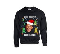 Taylor Brown Merry christmas from me to you chuckle brothers meme Unisex Funny Adults Sweatshirt Jumper Black