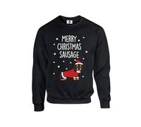 Taylor Brown Merry Christmas Sausage, novelty dachshund sausage dog cute cool xmas festive Unisex Funny Adults Sweatshirt Jumper Black