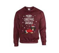 Taylor Brown Merry Christmas Sausage, novelty dachshund sausage dog cute cool xmas festive Unisex Funny Kids Sweatshirt Jumper
