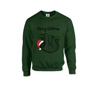 Taylor Brown Merry slothmas cute fun trendy meme sloths xmas christmas festive Unisex Funny Adults Sweatshirt Jumper Forest Green