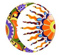 Taylor & Brown Metal Sun and Moon Wall Art Décor, Colourful Handcrafted Mexican Talavera celestial Wall Sculptures Hanging for Indoor Outdoor Living Room, Garden, Patio