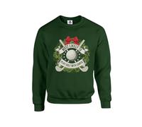 Taylor Brown Most likely to play golf with santa, chrtistmas xmas festive meme novelty trendy golfer golfing Unisex Funny Adults Sweatshirt Jumper Forest Green