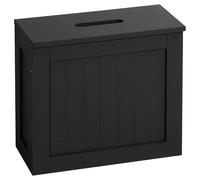 Taylor & Brown Multi-Purpose Wooden Bathroom Storage Unit, Laundry Hamper Toilet Cleaning Tidy Box Unit Cupboard (Black)