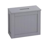 Taylor & Brown Multi-Purpose Wooden Bathroom Storage Unit, Laundry Hamper Toilet Cleaning Tidy Box Unit Cupboard (Grey)