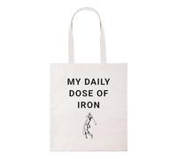 Taylor Brown My daily dose of iron golf meme novelty golfing golfer sport tote bag cotton shopper reusable bags shopping