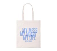 Taylor Brown My Mess, My heart, My life, myles pop smith, iconic cool icon trendy tote bag cotton shopper shopping bags reusable