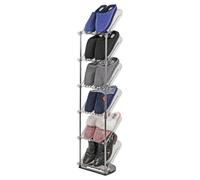Taylor & Brown Narrow Grey Shoe Rack, 6 Tier for Closet Entryway Tall Slim Vertical Sloping Slanted Shoe Rack for Small Spaces Closet Cabinet Shoe Organiser Space Saving Shelf Shoe Tower