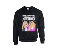 Taylor Brown Oh you want to talk about christmas, meme novelty iconic icon xmas festive joke humour fun Unisex Funny Adults Sweatshirt Jumper Black