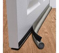 Taylor & Brown One Sided Door Draft Excluder Self-Adhesive Tape Draught Insulator Strip Foam Seal Fits to Bottom of Door Under Door Draft Stopper 90cm Long (Grey)