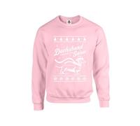 Taylor Brown Original design, Dachshund through the snow Unisex Funny Adults Sweatshirt Jumper Baby Pink
