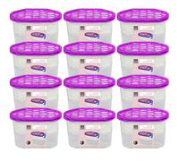 Taylor & Brown Pack of 12 Scented Interior Dehumidifier Condensation Remover Moisture Absorber Damp Mould in Home Kitchen Wardrobe Bedroom Caravan Office Garage Bathroom Basement 500ml (Lavender)
