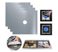 Taylor & Brown® Pack of 12 Silver Reusable Gas Stove Protector Hob Range Burner Protectors Top Cooker Cover Stove Top Non Stick Mats Easy to Clean