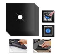 Taylor & Brown® Pack of 16 Black Reusable Gas Stove Protector Hob Range Burner Protectors Top Cooker Cover Stove Top Non Stick Mats Easy to Clean