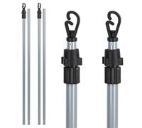 Taylor & Brown Pack of 2 Telescopic Washing Line Prop Pole Clothesline Heavy Duty Garden Dry Clothes Drying Airer Support Pole Laundry Outdoor Washing Line Poles Extendable to 2.4M