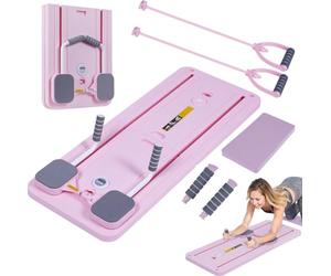 Taylor & Brown Pilates Board at Home - Mini Pilates Reformer Board & Reformer Pilates Machine - Compact Reformly Pilates Board for Effective Workouts (Pink)