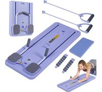 Taylor & Brown Pilates Reformer Machine, Ab Roller Board, Core & Strength Workout Equipment With Timer (Purple)