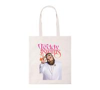 Taylor Brown Pink and orange text, teddy pop swims novelty trendy cool iconic icon trend tote bag cotton reusable shopping bag