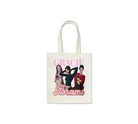 Taylor Brown Pink text Gracie pop Abrams tote bag shopping bag reusable cotton shopper, novelty trendy cool viral trend stylish