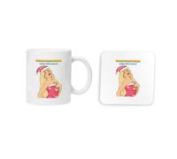 Taylor Brown Please Enjoy This Xmas, Sabrina Christmas Festive Carpenter Meme Novelty Cute Mug and Coaster Drinking Set Tea and Coffee Set Cute Mug and Coaster Aesthetic Fun Funny Pretty