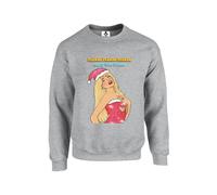 Taylor Brown Please enjoy this xmas, Sabrina christmas festive carpenter meme novelty Unisex Funny Adults Sweatshirt Jumper Heather Grey
