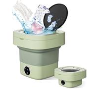 Taylor & Brown Portable Washing Machine, 10L 2 in 1 Mini Portable Washer Machine, Foldable Small Smart Laundry Machine with 3 Cleaning Modes for Baby Clothes, Underwear, Camping, RV, Travel, Green