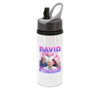 Taylor Brown Purple retro vintage david attenborough british icon bootlet 90s water bottle with handle attatchment drinks cup water bottle refill cute fun