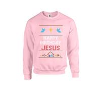 Taylor Brown Retro classic ugly happy birthday jesus merry christmas xmas rude silly fun novelty Unisex Funny Adults Sweatshirt Jumper Baby Pink
