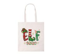 Taylor Brown Retro elf squad, meme novelty iconic silly fun santa xmas christmas festive joke tote bag cotton shopper shopping bags reusable