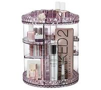 Taylor & Brown Rotating Makeup Organizer, 360° Rotating Crystal Adjustable Carousel Storage for Cosmetics, Toiletries, and More - Great for Vanity, Bathroom, Bedroom, Closet, Kitchen, Purple