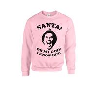 Taylor Brown Santa, omg, I know him meme funny fun xmas christmas trending viral joke Unisex Funny Adults Sweatshirt Jumper Baby Pink