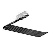 Taylor & Brown Set Of 10 Non Slip Trouser Slack Hangers Organizers, Space Saving Pants Hanger 5mm Thick, Ultra Durable Chrome Metal Slack Hangers, Black
