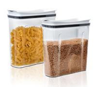 Taylor & Brown Set of 2 Cereal Containers Storage Set, 4L Airtight Food Storage Canisters with Flip Top Lid | BPA-Free Plastic Pantry Organization for Cereal, Flour, Sugar, Rice, and More