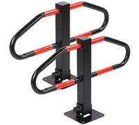 Taylor & Brown Set of 2 Parking Barriers Foldable Robust Steel Post with Integrated Lock 2 Keys Security Bollard for Car Parks, Driveways and Garages, 46 x 18 x 70cm