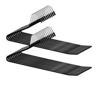 Taylor & Brown Set Of 20 Non Slip Trouser Slack Hangers Organizers, Space Saving Pants Hanger 5mm Thick, Ultra Durable Chrome Metal Slack Hangers, Black