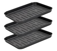 Taylor & Brown Set of 3 Plastic Boot Tray - 28x35x3cm Heavy Duty Waterproof Shoe Mat with Raised Edge for Indoor & Outdoor - Multi-Purpose Tray for Wellies & Pets