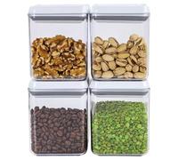 Taylor & Brown Set of 4 Airtight Pantry Storage Containers with Pop Up Lid 1 Litre Stackable BPA-Free Kitchen Food Storage Container 4 Pack for Cereal, Sugar, Coffee & Dry Fruit