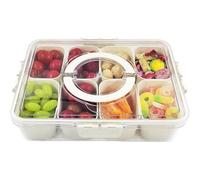 Taylor & Brown Snack Box Container, Divided Serving Tray with Lid and Handle Snackle Box Container, Snack Organiser for Adults Fruit, Veggie, Perfect for Party, Entertaining