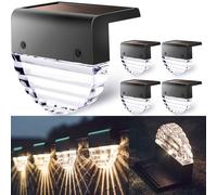 Taylor & Brown Solar Deck Lights, 4 Pack Waterproof LED Solar Outdoor Lights, Solar Step Lights, Solar Fence Lights, Solar Lights for Outside, Garden, Patio, Stairs, Yard, Warm White
