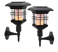 Taylor & Brown Solar Wall Lights, 2 Pack 51 LED Torch with Flickering Flame Waterproof Outdoor Solar Lantern Lamp for Garden, Landscape, Halloween Pathway, Patio, Balcony Deck Yard