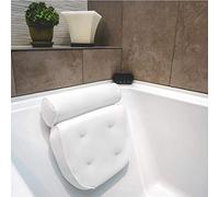 Taylor & Brown Spa Bath Pillow with Head, Neck, Shoulder and Back Support. Non-Slip, Extra Thick, Soft and Large 38x35cm for The Ultimate Relaxation Experience. Fits Any tub, White