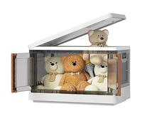 Taylor & Brown Storage Box with Lids, Collapsible Storage Bins, Wardrobe Closet Organiser, 32L Stackable Toy Storage, Really Useful Box, Foldable Plastic Storage Container with Door (1 Pack)